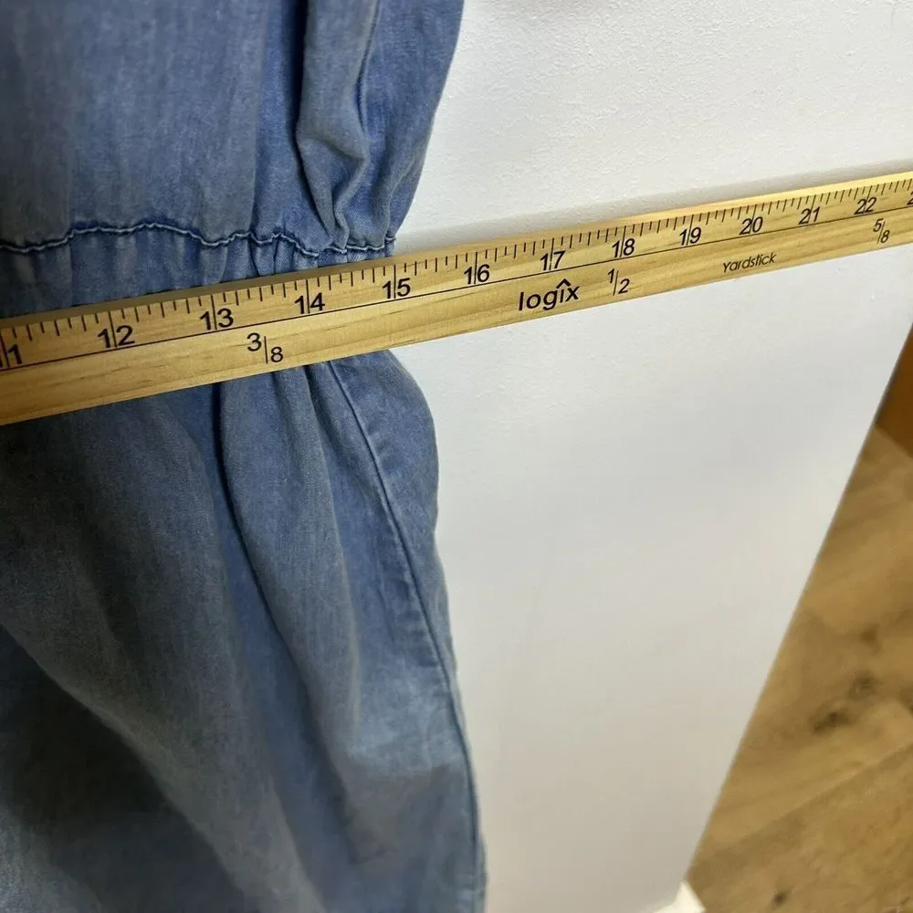 Girl Speed Limit‎ MPH Button Down Denim Dress Waist Tie